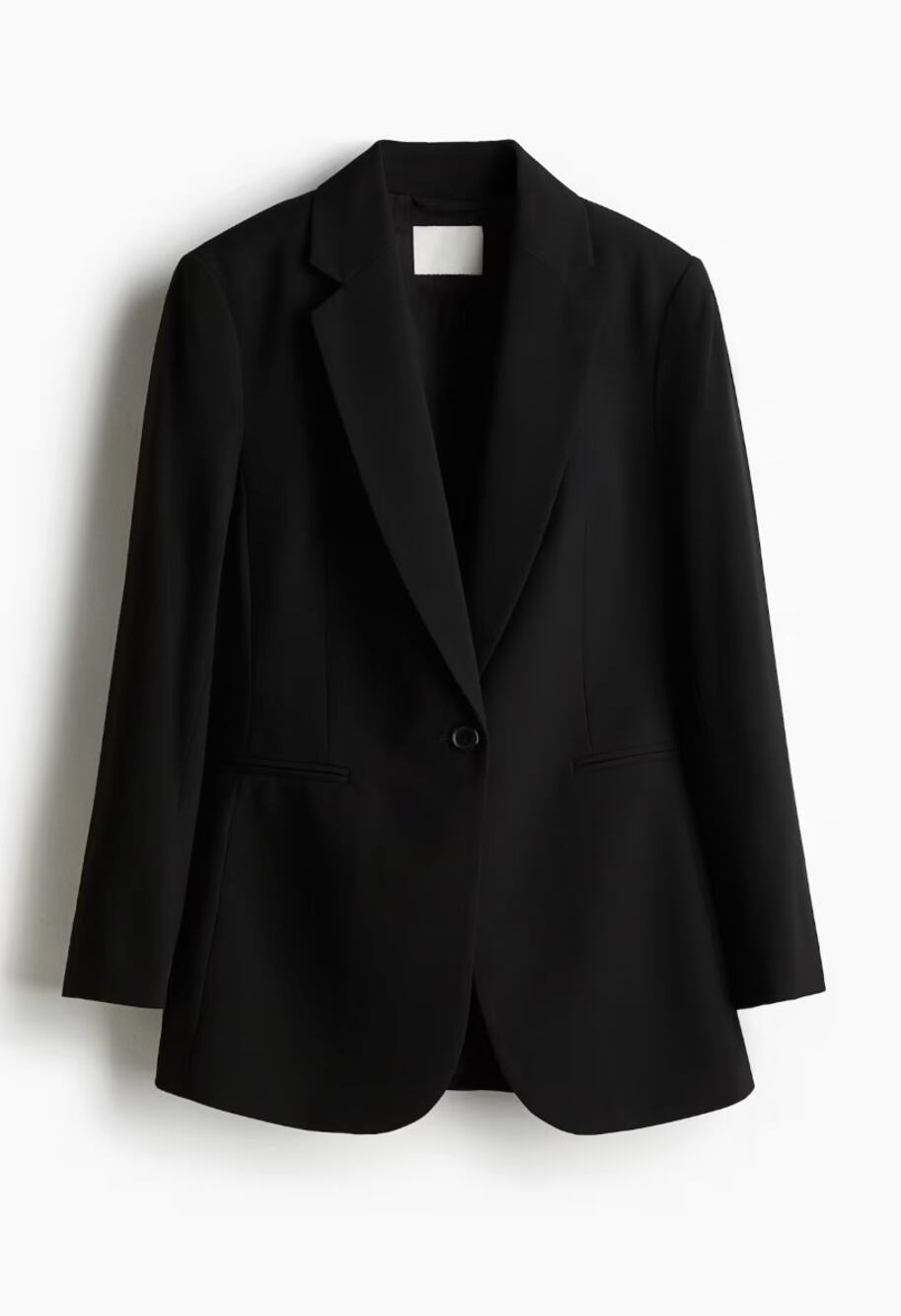 H&M Black Fitted One Button Tailored Blazer XS 34
